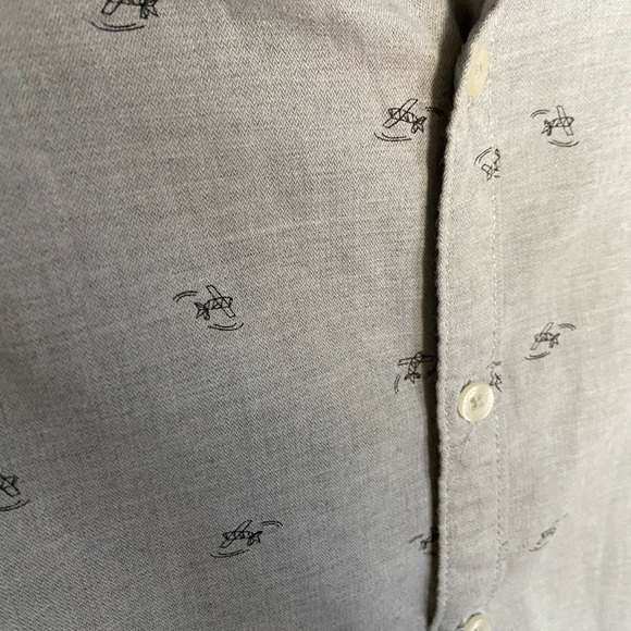 🌈Airplane pattern gray long sleeve shirt - Picture 2 of 3